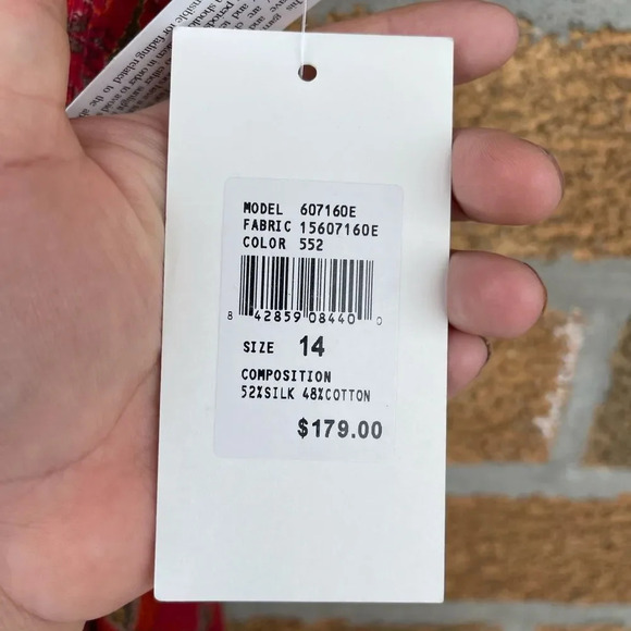 emanuel ungaro silk dress sz 14 - Picture 6 of 8